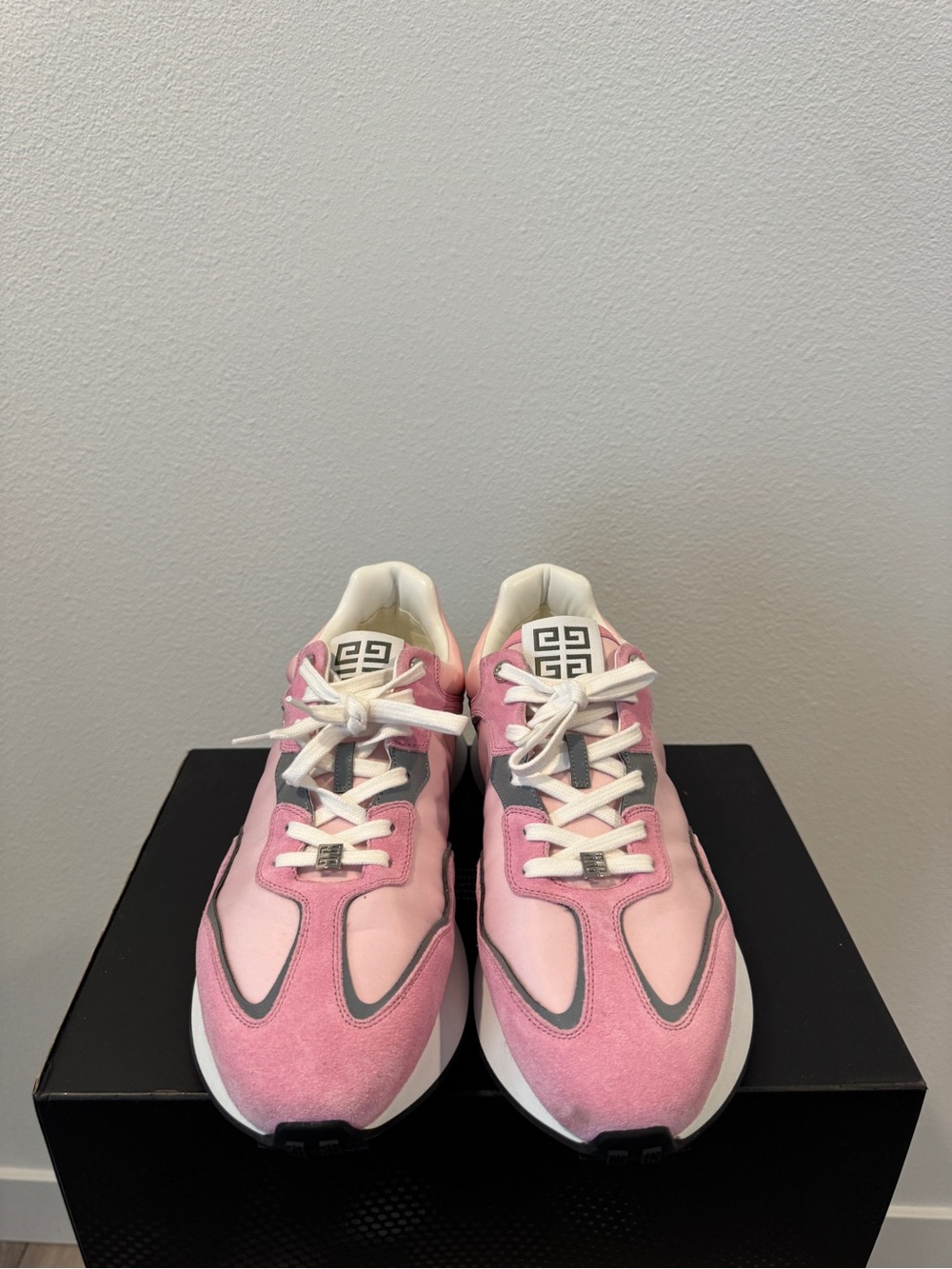 Givenchy Pink Suede & Gray Leather Runner Sneakers